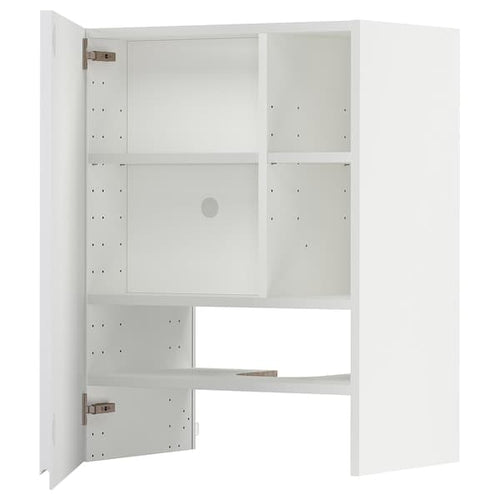 METOD - Wall cb f extr hood w shlf/door, white/Voxtorp high-gloss/white, 60x80 cm