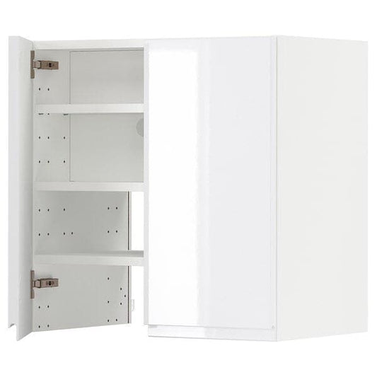 Ikea METOD - Wall cb f extr hood w shlf/door, white/Voxtorp high-gloss/white, 60x60 cm