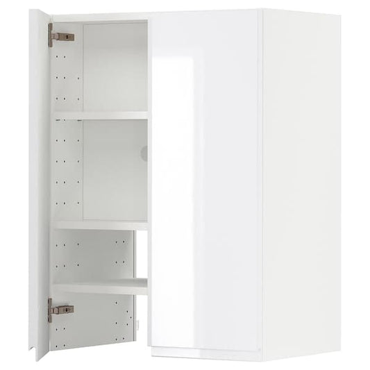 Ikea METOD - Wall cb f extr hood w shlf/door, white/Voxtorp high-gloss/white, 60x80 cm