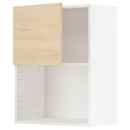 METOD - Wall cabinet for microwave oven, white/Askersund light ash effect, 60x80 cm