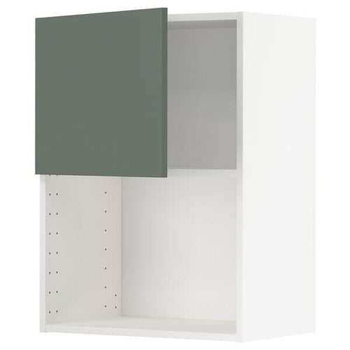 METOD - Wall cabinet for microwave oven, white/Bodarp grey-green, 60x80 cm