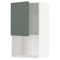 METOD - Wall cabinet for microwave oven, white/Bodarp grey-green, 60x100 cm - best price from Maltashopper.com 09461916