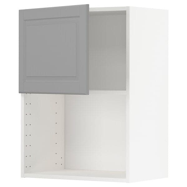 Ikea METOD - Wall cabinet for microwave oven, white/Bodbyn grey, 60x80 cm