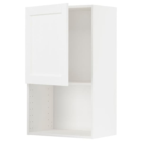 METOD - Wall cabinet for microwave oven, white Enköping/white wood effect, 60x100 cm