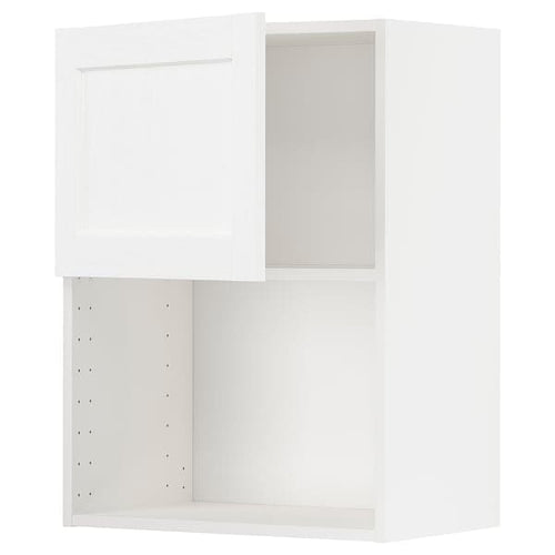 METOD - Wall cabinet for microwave oven, white Enköping/white wood effect, 60x80 cm
