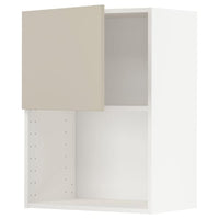 METOD - Wall cabinet for microwave oven, white/Havstorp beige, 60x80 cm - best price from Maltashopper.com 39459530