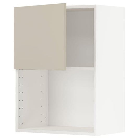 Ikea METOD - Wall cabinet for microwave oven, white/Havstorp beige, 60x80 cm
