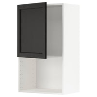 METOD wall cabinet for microwave oven, white/Lerhyttan black stained, 60x100 cm