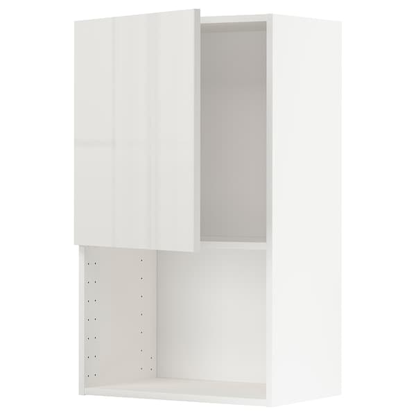 METOD - Wall cabinet for microwave oven, white/Ringhult light grey, 60x100 cm - best price from Maltashopper.com 39467771