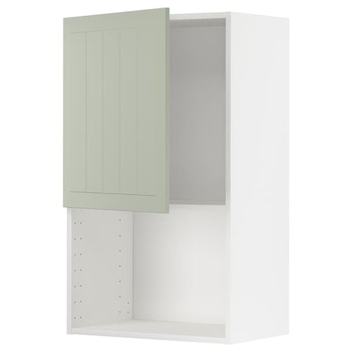 METOD - Wall cabinet for microwave oven, white/Stensund light green, 60x100 cm