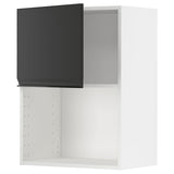 METOD wall cabinet for microwave oven, white/Upplöv matt anthracite, 60x80 cm