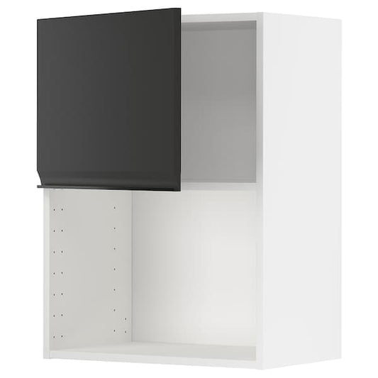 Ikea METOD - Wall cabinet for microwave oven, white/Upplöv matt anthracite , 60x80 cm