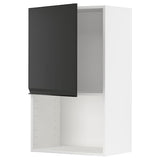 METOD wall cabinet for microwave oven, white/Upplöv matt anthracite, 60x100 cm