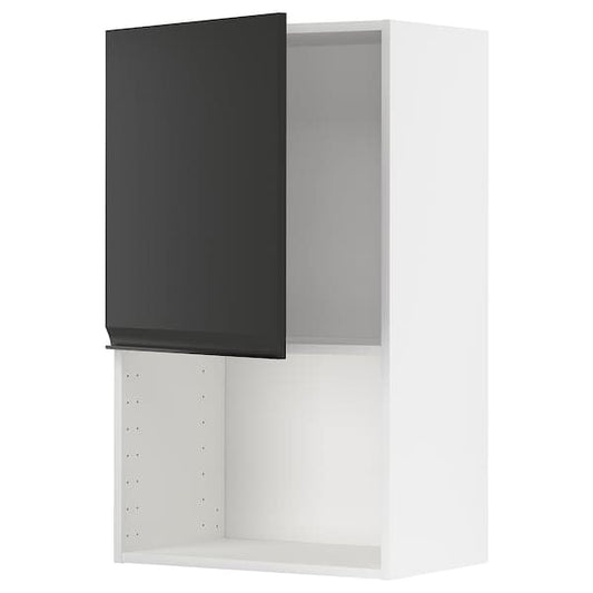 Ikea METOD - Wall cabinet for microwave oven, white/Upplöv matt anthracite, 60x100 cm