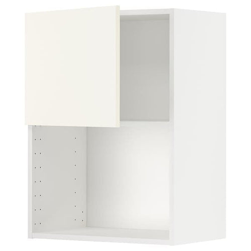 METOD - Wall cabinet for microwave oven, white/Vallstena white, 60x80 cm