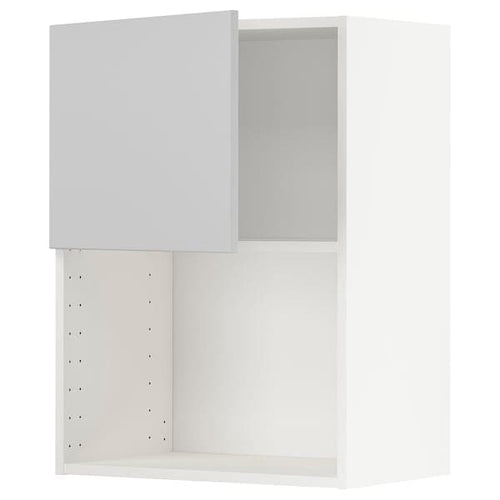 METOD - Wall cabinet for microwave oven, white/Veddinge grey, 60x80 cm