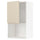 METOD wall cabinet for microwave oven, white/Voxtorp high-gloss light beige, 60x100 cm