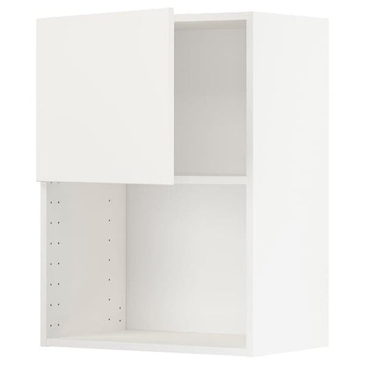 METOD - Wall cabinet for microwave oven, white/Voxtorp matt white, 60x80 cm - best price from Maltashopper.com 49460217