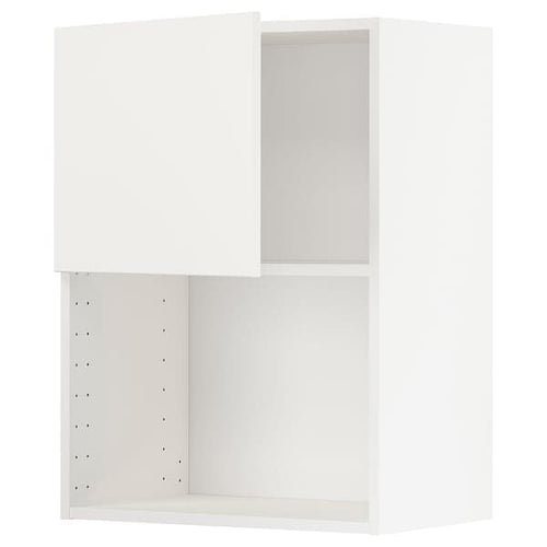 METOD - Wall cabinet for microwave oven, white/Voxtorp matt white, 60x80 cm