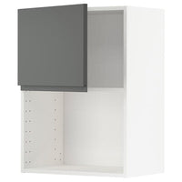 METOD - Wall cabinet for microwave oven, white/Voxtorp dark grey, 60x80 cm - best price from Maltashopper.com 89466806
