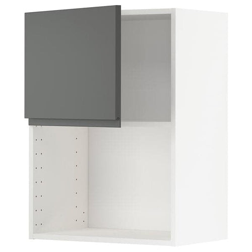 METOD - Wall cabinet for microwave oven, white/Voxtorp dark grey, 60x80 cm