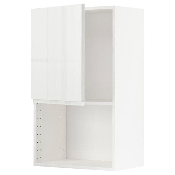 METOD - Wall cabinet for microwave oven, white/Voxtorp high-gloss/white, 60x100 cm - best price from Maltashopper.com 59458214