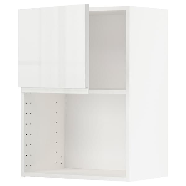 METOD - Wall cabinet for microwave oven, white/Voxtorp high-gloss/white, 60x80 cm - best price from Maltashopper.com 79458703