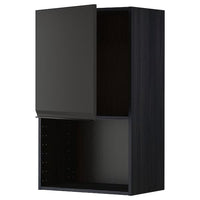 METOD - Wall cabinet for microwave oven, black/Upplöv matt anthracite, 60x100 cm - best price from Maltashopper.com 89495465