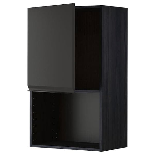 METOD - Wall cabinet for microwave oven, black/Upplöv matt anthracite, 60x100 cm