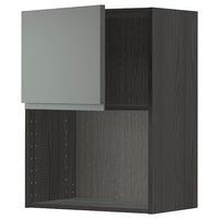 METOD - Wall cabinet for microwave oven, black/Voxtorp dark grey, 60x80 cm - best price from Maltashopper.com 49458511