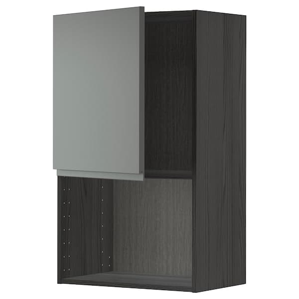 METOD - Wall cabinet for microwave oven, black/Voxtorp dark grey, 60x100 cm - best price from Maltashopper.com 89464893