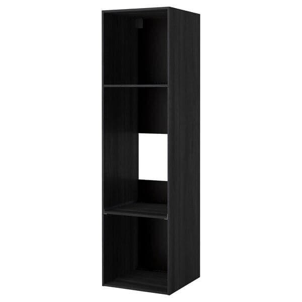 METOD - High cabinet frame for fridge/oven, wood effect black, 60x60x220 cm - best price from Maltashopper.com 20213576