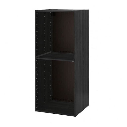 Ikea METOD - High cabinet frame for fridge/oven, wood effect black, 60x60x140 cm