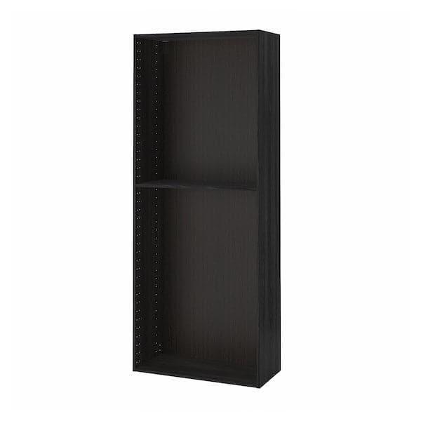 METOD - High cabinet frame, wood effect black, 80x37x200 cm - best price from Maltashopper.com 00212573