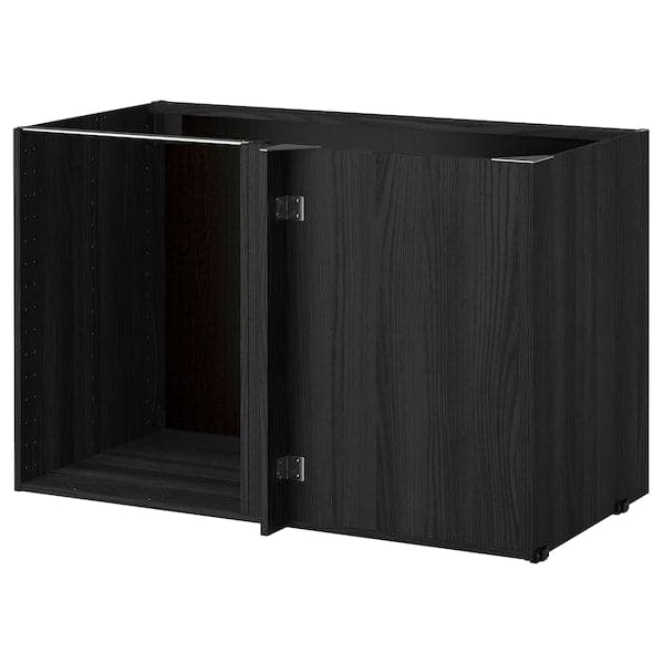 METOD - Corner base cabinet frame, wood effect black