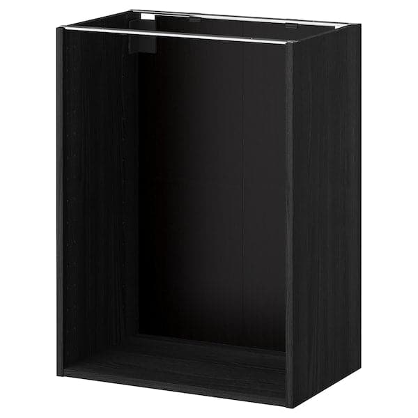 METOD - Base cabinet frame, wood effect black, 60x37x80 cm - best price from Maltashopper.com 60205635