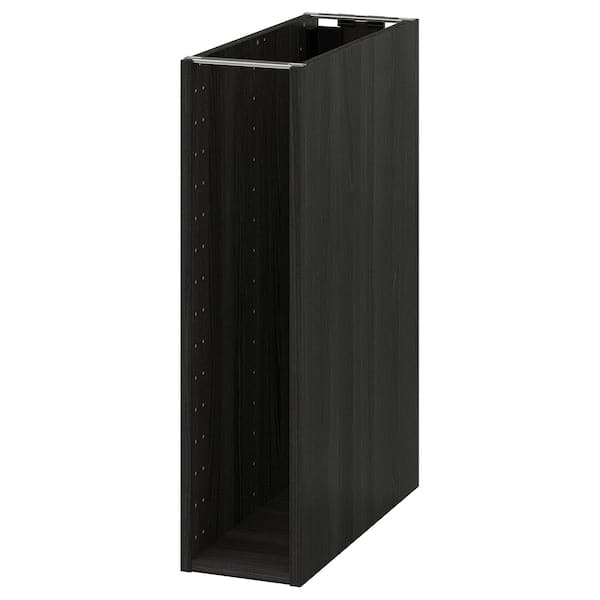 METOD - Base cabinet frame, wood effect black, 20x60x80 cm