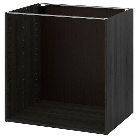 Ikea METOD - Base cabinet frame, wood effect black, 80x60x80 cm