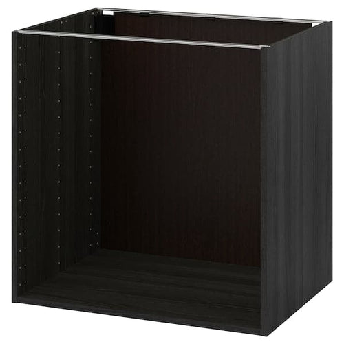 METOD - Base cabinet frame, wood effect black, 80x60x80 cm