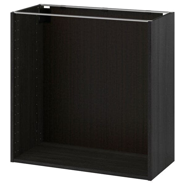 METOD - Base cabinet frame, wood effect black, 80x37x80 cm - best price from Maltashopper.com 90205629