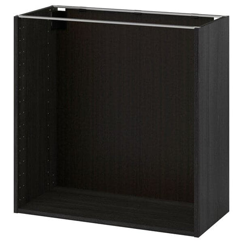 METOD - Base cabinet frame, wood effect black, 80x37x80 cm