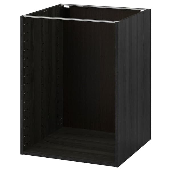 METOD - Base cabinet frame, wood effect black, 60x60x80 cm - best price from Maltashopper.com 90205634
