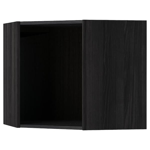 METOD - Corner wall cabinet frame, wood effect black, 68x68x60 cm