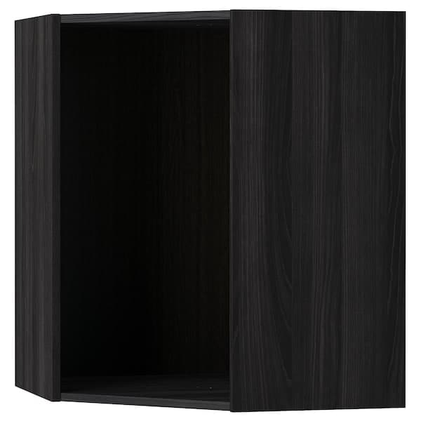 METOD - Corner wall cabinet frame, wood effect black, 68x68x80 cm - best price from Maltashopper.com 80205658
