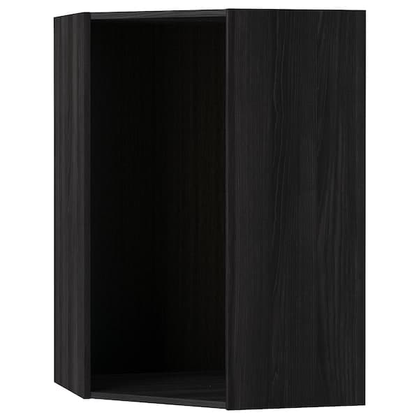 METOD - Corner wall cabinet frame, wood effect black, 68x68x100 cm - best price from Maltashopper.com 90215280