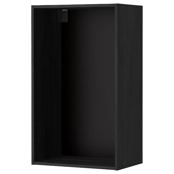 METOD - Wall cabinet frame, wood effect black, 60x37x100 cm - best price from Maltashopper.com 90205549
