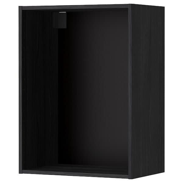 METOD - Wall cabinet frame, wood effect black, 60x37x80 cm - best price from Maltashopper.com 60205541