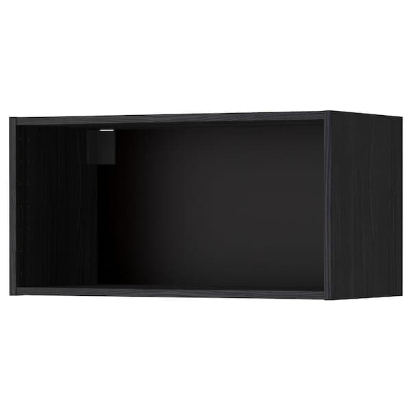 METOD - Wall cabinet frame, wood effect black, 80x37x40 cm - best price from Maltashopper.com 00205544