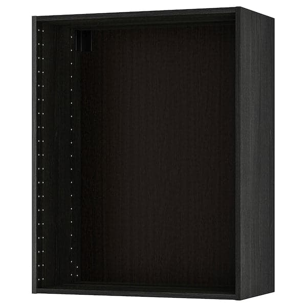 METOD - Wall cabinet frame, wood effect black, 80x37x100 cm