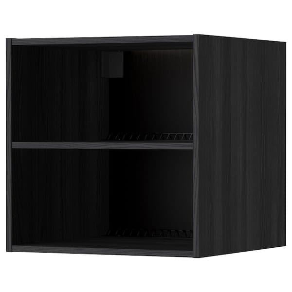 METOD - Fridge/freezer top cabinet frame, wood effect black, 60x60x60 cm - best price from Maltashopper.com 20205524